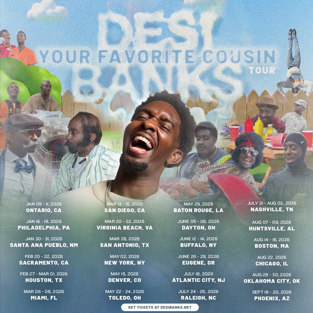 Desi Banks Your Favorite Cousin Tour Poster 2026